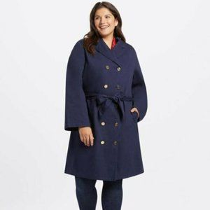 NWT Draper James Nassau Navy Belted Trench Coat